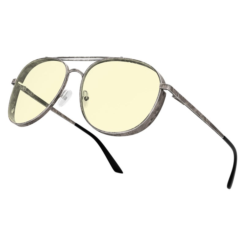 GUNNAR Gaming Glasses Fallout Brotherhood of Steel Gunmetal Amber Lens Blue Light Blocking Relieve Dry Eye - Image 2