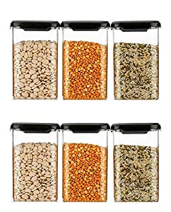 SIXFIRE New Unbreakable Air Tight Square Plastic Containers Set for Kitchen Storage 1100ml Kitchen Container Storage Containers Container Sets AirTight Design Pack of 2 - Image 3