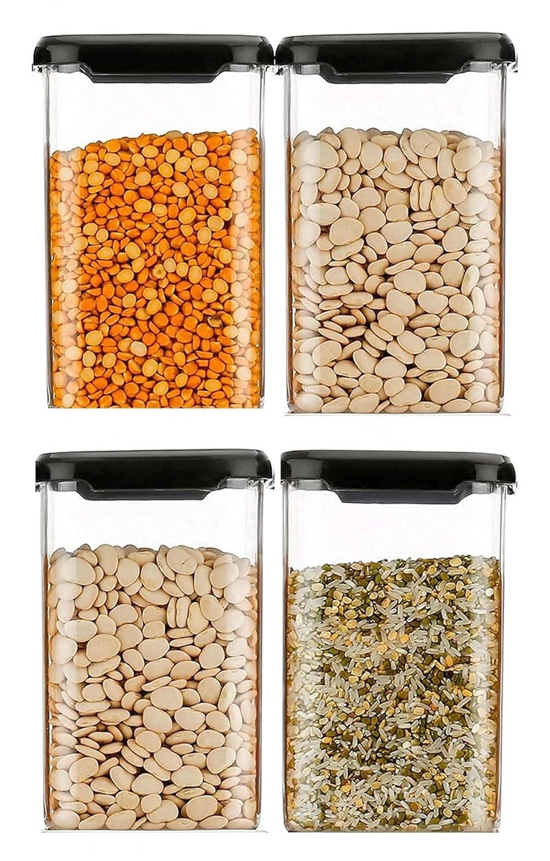 SIXFIRE New Unbreakable Air Tight Square Plastic Containers Set for Kitchen Storage 1100ml Kitchen Container Storage Containers Container Sets AirTight Design Pack of 2 - Image 2