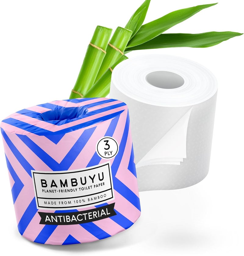 Bambuyu 100% Bamboo Toilet Rolls (Toilet Roll 300 Sheets, Pack of 12) - Image 4