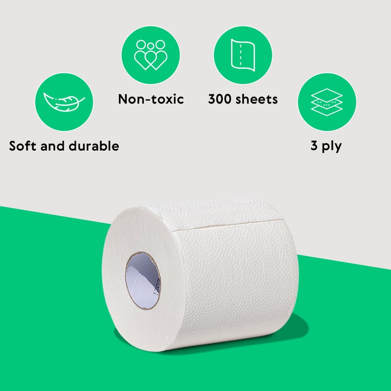 Bambuyu 100% Bamboo Toilet Rolls (Toilet Roll 300 Sheets, Pack of 12) - Image 5