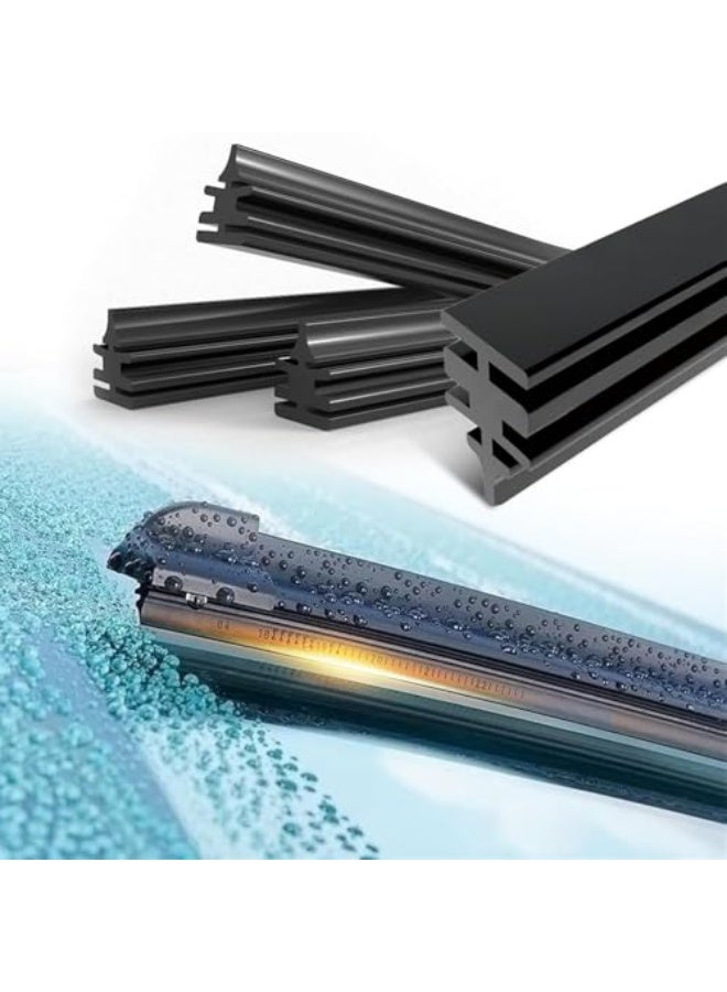 4-piece car windshield wiper blade replacement strip, self-adjusting windshield wiper blade replacement, adjustable rubber wiper blade, universal design for SUVs and trucks - Image 1