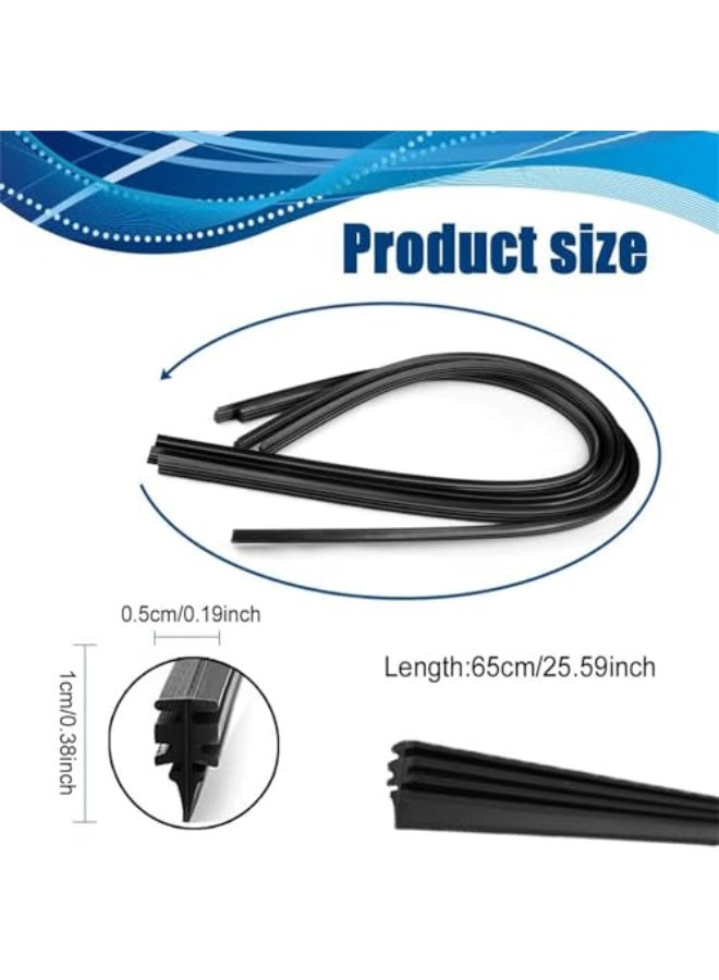 4-piece car windshield wiper blade replacement strip, self-adjusting windshield wiper blade replacement, adjustable rubber wiper blade, universal design for SUVs and trucks - Image 2