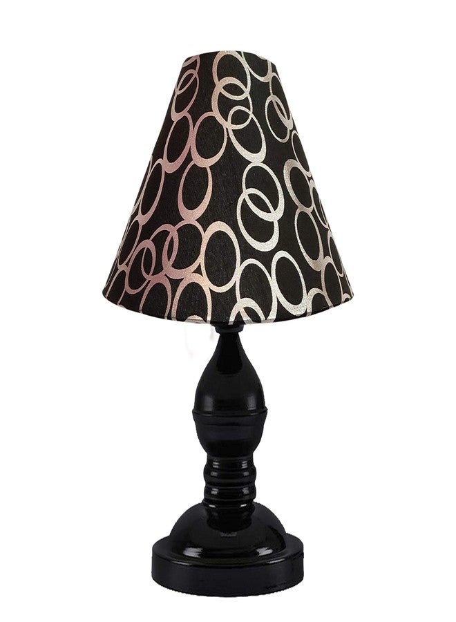 Improvhome Table LAMP with CONICAL Black Slver Ring Shade - Image 2