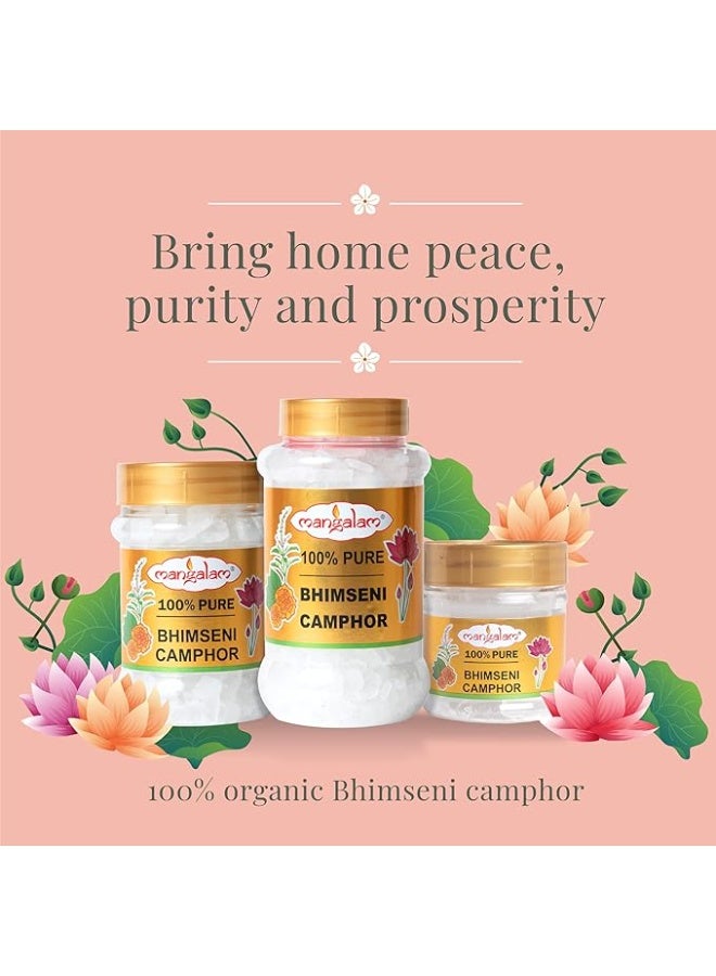 MANGALAM Bhimseni (Original) Solid Camphor 100G Jar - Pack Of 1 | 100% Organic | For Puja, Aromatherapy & Air Freshener | Sweet Fragrance - Image 4