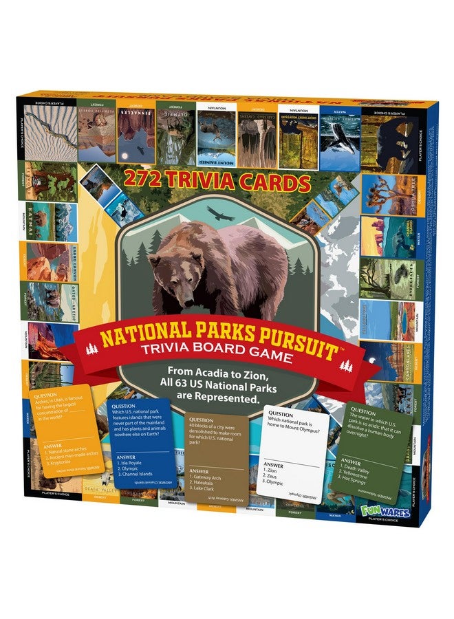 Funwares National Parks Pursuit Trivia Board Game Just Got Better - All 275 Trivia Questions Updated! Explore All 63 U.S. National Parks, Family Board Game for Kids, Teens and Adults, 2-6 Players - Image 1