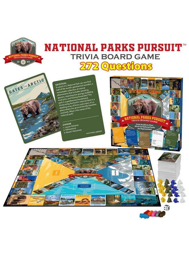 Funwares National Parks Pursuit Trivia Board Game Just Got Better - All 275 Trivia Questions Updated! Explore All 63 U.S. National Parks, Family Board Game for Kids, Teens and Adults, 2-6 Players - Image 4