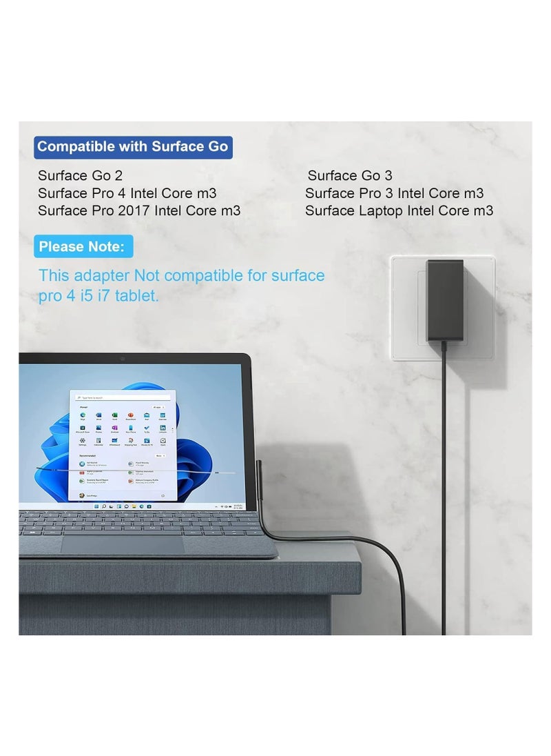 Terabyte - Surface 24W 15V 1.6A Go Charger, Power Supply Adapter Compatible for Microsoft Surface Go/Go 2/Go 3/Surface Pro 4 Core m3/Surface Pro 3 Core m3 AC Power Adapter - Image 1