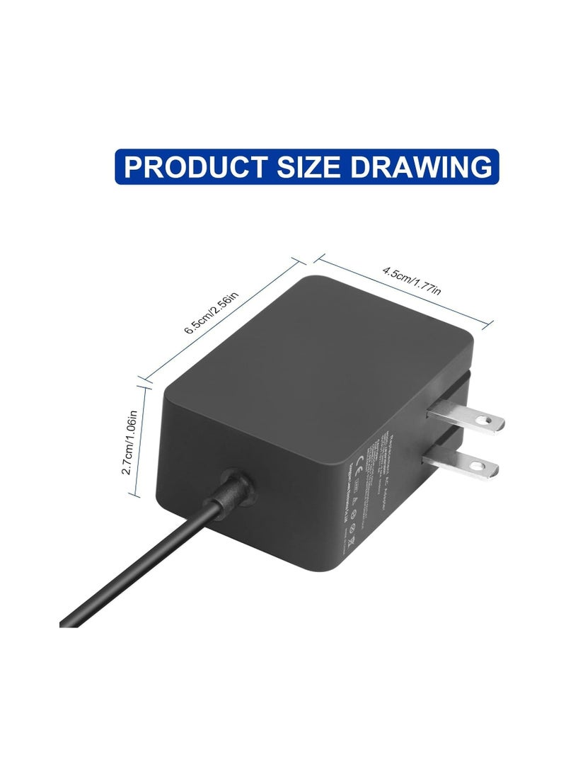 Terabyte - Surface 24W 15V 1.6A Go Charger, Power Supply Adapter Compatible for Microsoft Surface Go/Go 2/Go 3/Surface Pro 4 Core m3/Surface Pro 3 Core m3 AC Power Adapter - Image 1