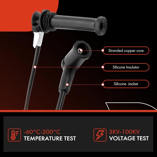 A-Premium Ignition Spark Plug Wires Set of 4 Compatible with Mazda 6 2003 2004 2005, 2.3L, Replace# 1S7Z12259AE - Image 4