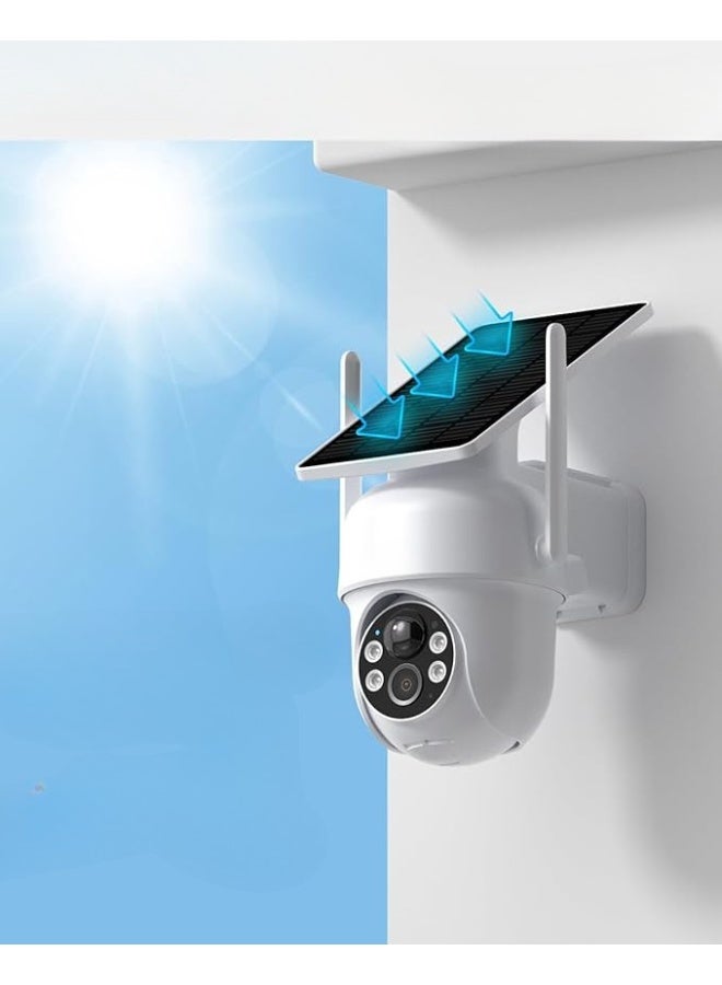 Wireless Outdoor Security Device - 2K HD 360° View, Solar & Battery Powered with Spotlight, Siren, Motion Detection, and Two-Way Audio - Image 3