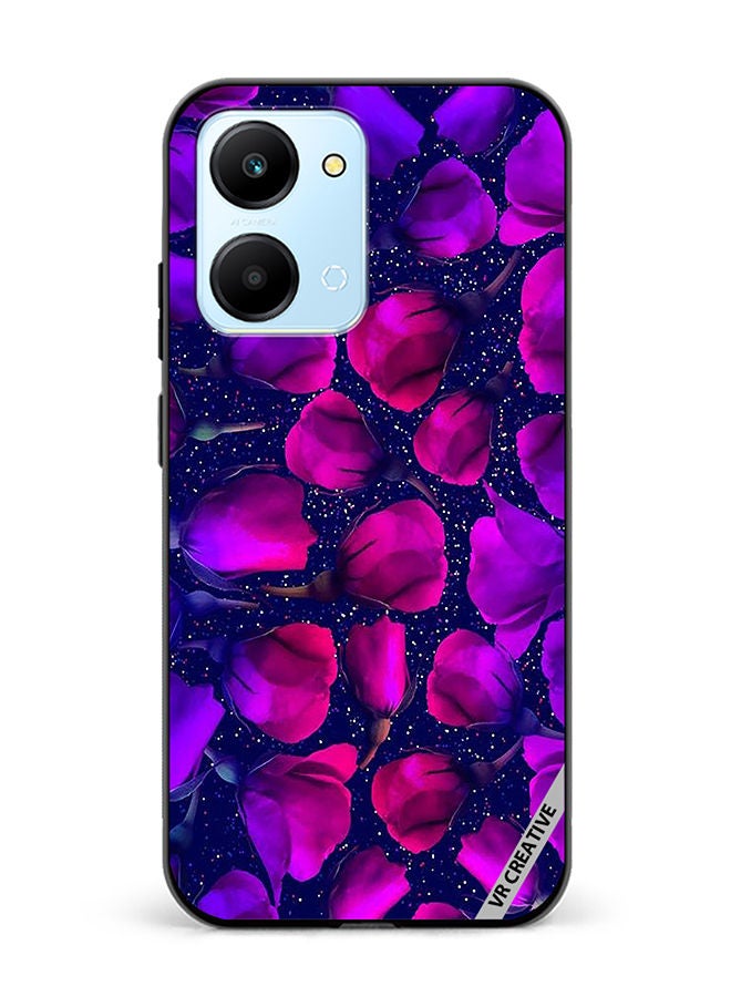 VR CREATIVE Protective Case Cover For Honor Play7T Purple Roses Flower Design Multicolour - Image 1