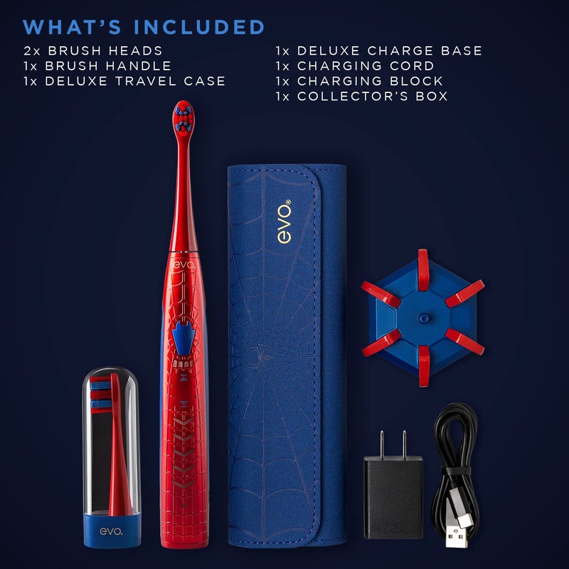 evo SPM-1 Spider-Man Rechargeable Sonic Toothbrush, Marvel Electric Toothbrush for Adults, Marvel Gifts, Soft Toothbrushes for Adults, Collector's Edition - Image 2