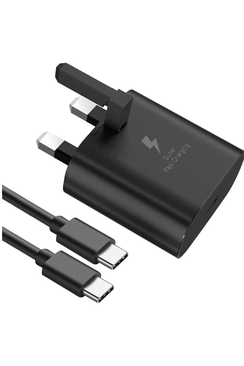 A15 / A15 5G Charger 25W Super Fast Charging Plug with USB Type-C Cable 1M – High Speed 3 Pin Wall Adapter for Samsung Galaxy A15 5G - Image 1