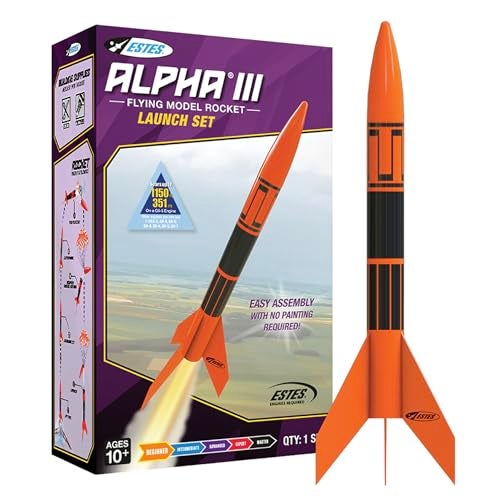 Estes Alpha III Launch Set, 12 years and up with Adult Supervision if under 12, Black,Orange - Image 1