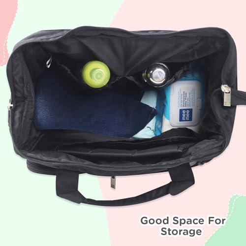 Mee Mee Nursing Diapers |Adjustable Strap,Water&Stain Resistant BackPack |Spacious Bag With Multi Pockets for Keeping Milk Bottle With Diaper Changing Mat |All Baby Essentials In1 Bag(Grey) - Image 5