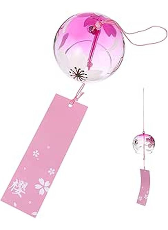 Handmade Glass Wind Chimes Japanese Style Pendant Blue Melodious Sound for Home Office Decor - Image 1