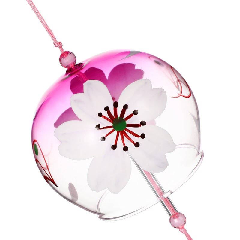 Handmade Glass Wind Chimes Japanese Style Pendant Blue Melodious Sound for Home Office Decor - Image 4