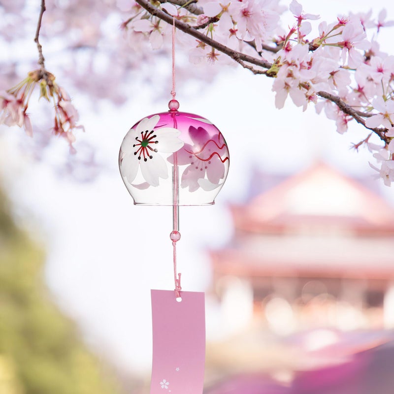 Handmade Glass Wind Chimes Japanese Style Pendant Blue Melodious Sound for Home Office Decor - Image 3