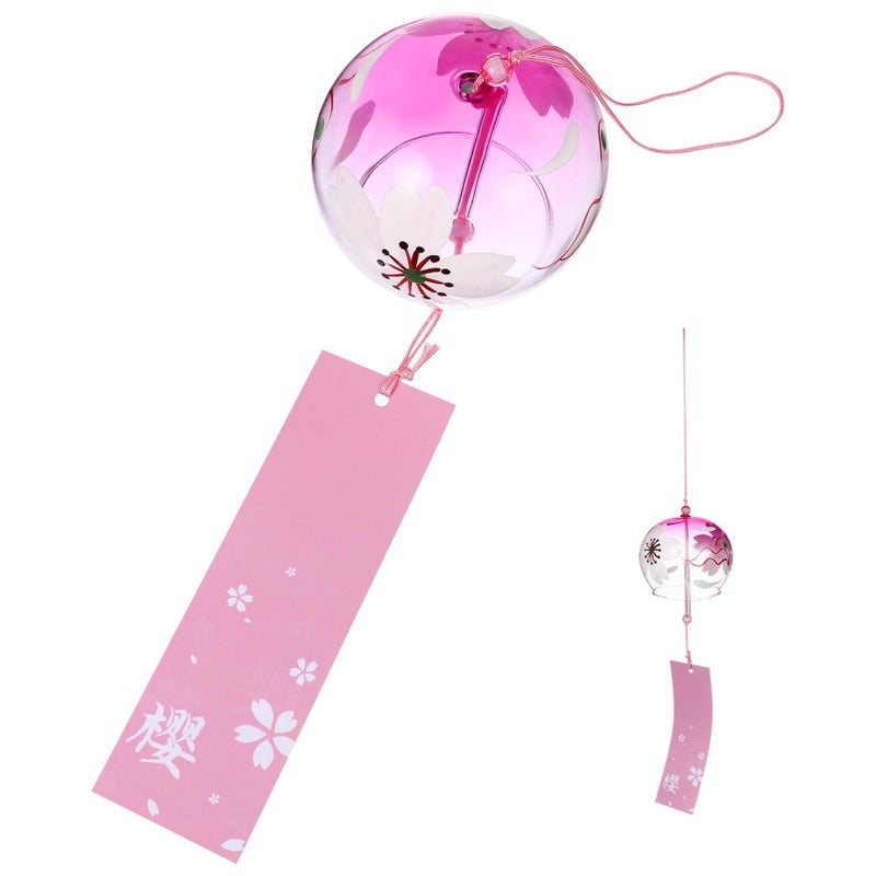 Handmade Glass Wind Chimes Japanese Style Pendant Blue Melodious Sound for Home Office Decor - Image 2
