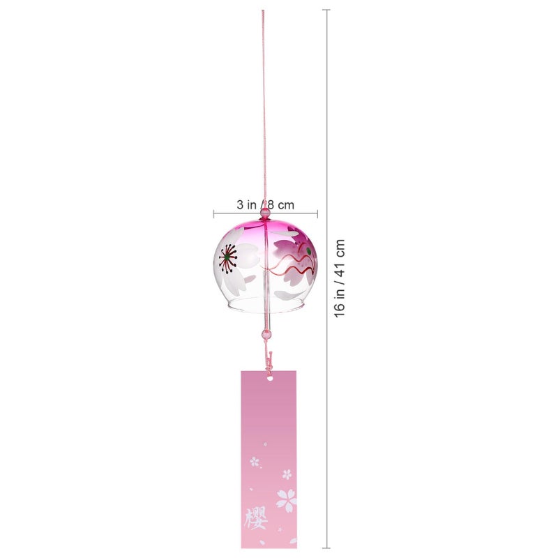 Handmade Glass Wind Chimes Japanese Style Pendant Blue Melodious Sound for Home Office Decor - Image 5