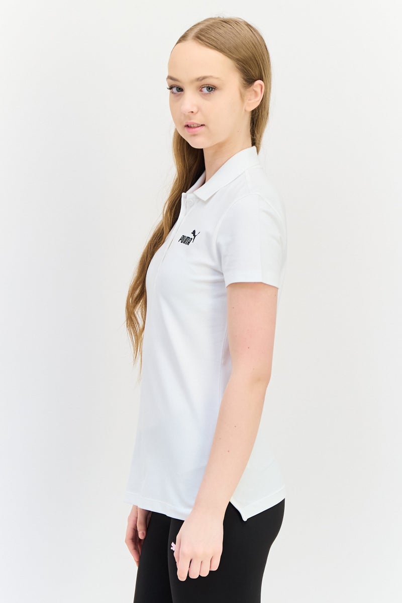 PUMA Women Sportswear Fit Embroidered Logo Short Sleeves Outdoor Polo, White - Image 3