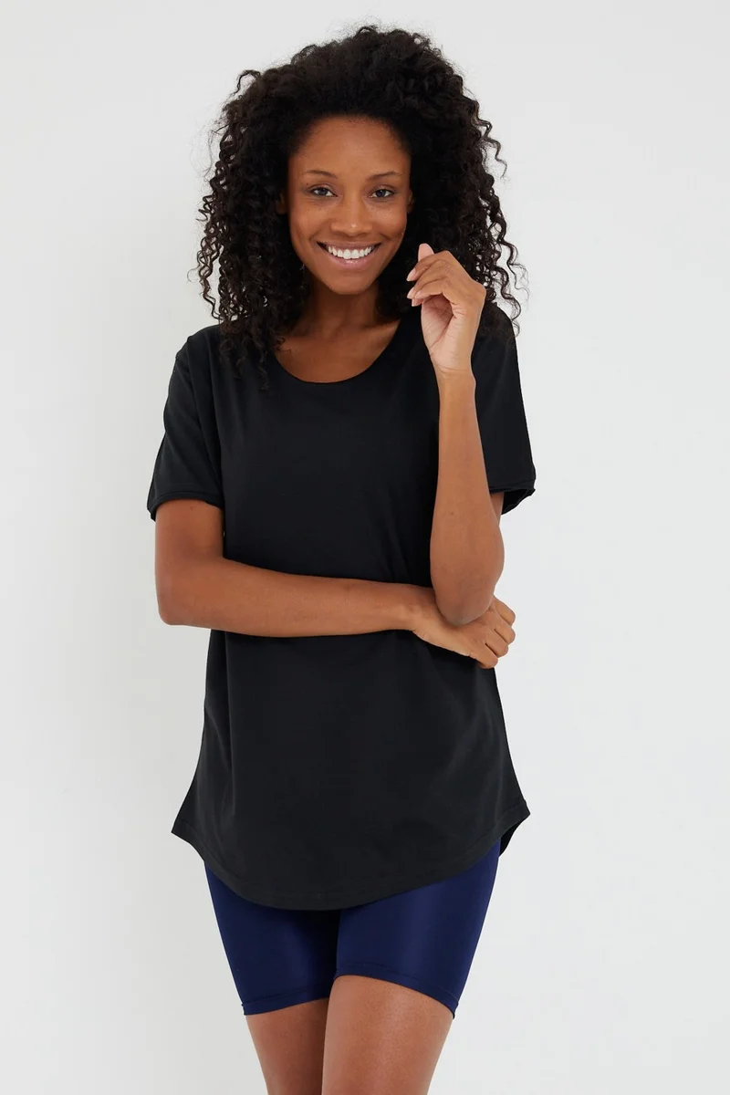 Cool Tarz Cool Style Style Cool Women Black Dirty Collar Loose T-SHIRT-XKTCPS001R16S