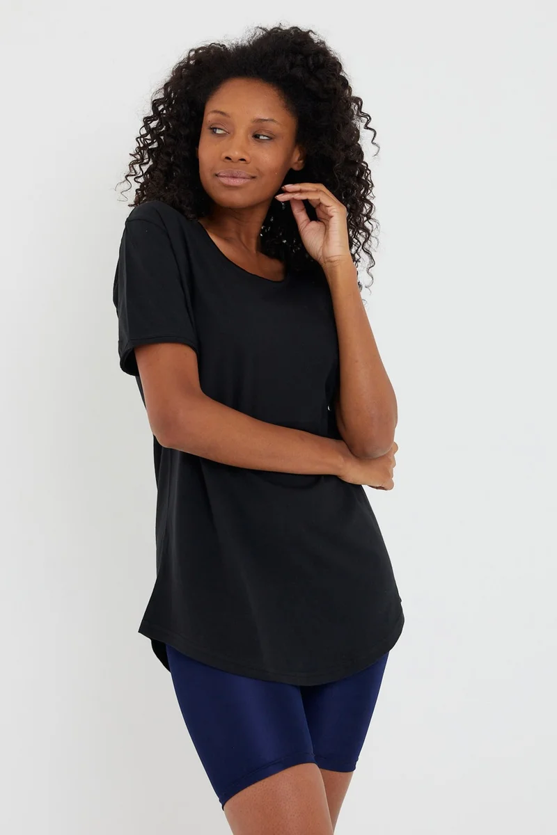 Cool Tarz Cool Style Style Cool Women Black Dirty Collar Loose T-SHIRT-XKTCPS001R16S