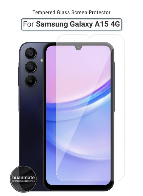 Samsung Galaxy A15 4G Tempered Glass Screen Protector – High Transparency, Delicate Touch, Anti-Explosion, Smooth Arc Edges, Easy Installation, Screen Protector for Samsung Galaxy A15 4G