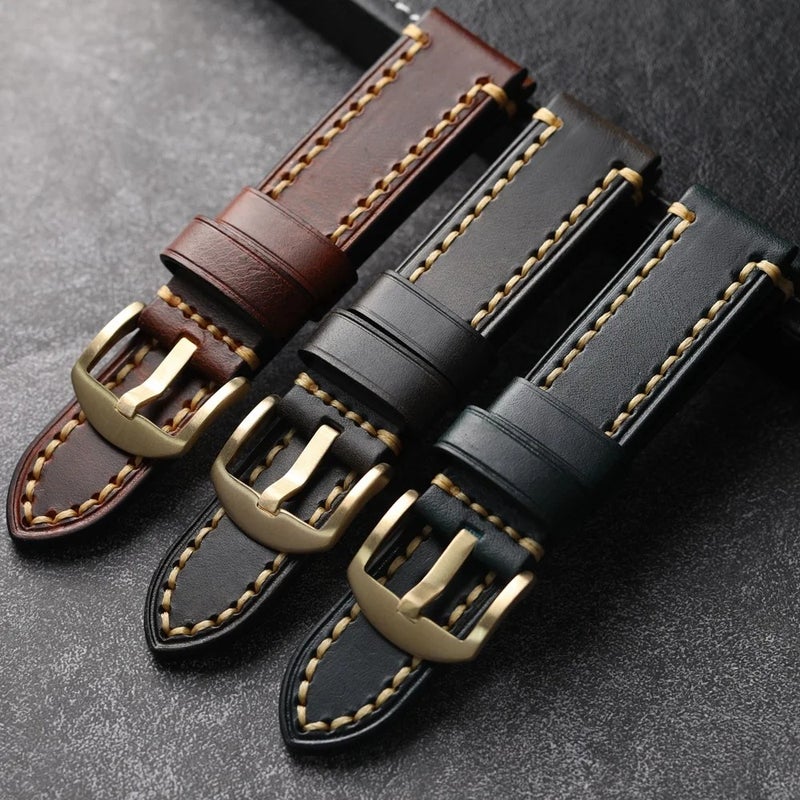 Bluejw High Quality Cowhide Leather Watch Strap Replacement for Luxury Watches – 20mm 22mm 24mm Wrist Band - Image 2