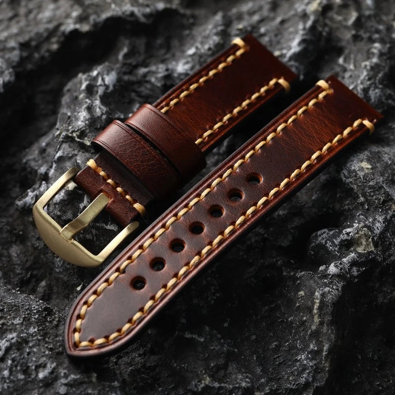 Bluejw High Quality Cowhide Leather Watch Strap Replacement for Luxury Watches – 20mm 22mm 24mm Wrist Band - Image 1