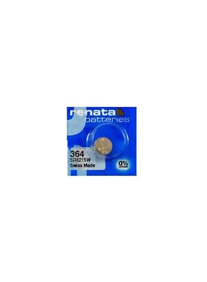 Renata wristwatch battery - Swiss made, 1.55V button cell, Renata Long Life Battery, Strap (1 pcs) 364-1, SR621SW - Image 1