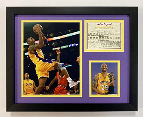 Legends Never Die "Kobe Bryant Gold Jersey Framed Photo Collage, 11 x 14-Inch, Black - Image 5