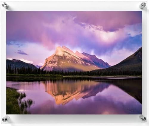 إطار صور عائم بدون إطار من الأكريليك الشفاف 24 × 30 بوصة مع لوحة مزدوجة وعرض بلاستيك بليكسي مع قاعدة معدنية للصور والفنون والملصقات واللوحات الإعلانية الإطار الكامل بحجم 27 × 33