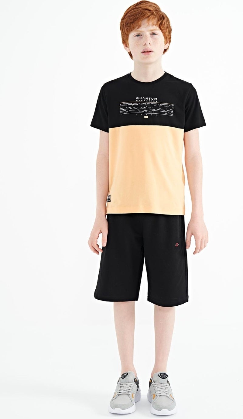 Tommy Life Melon Printed Color Block Standard Pattern O Neck Boy T-Shirt - 11134 - Image 2