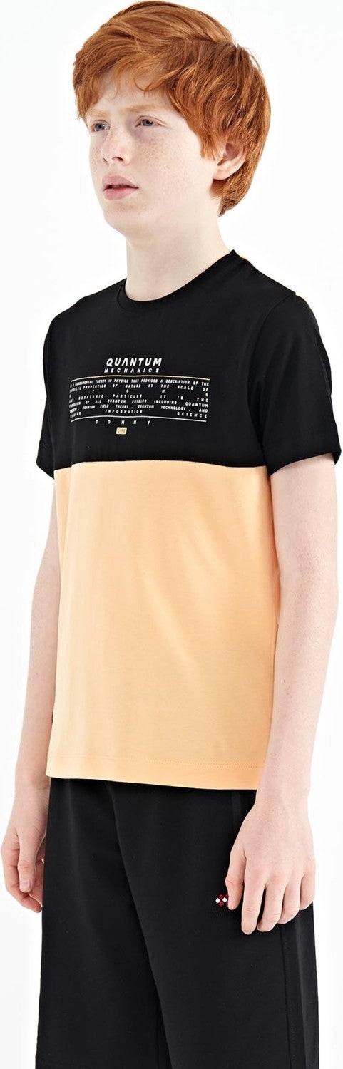 Tommy Life Melon Printed Color Block Standard Pattern O Neck Boy T-Shirt - 11134 - Image 3
