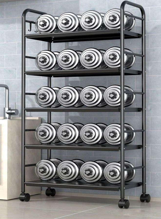 C&C Home 5 Tiers Multifunctional Moveable Kitchenware Storage Cabinet Portable Stand Countertop Home Kitchen Shelves and Organizer 70 x 33 x 133 cm  - Image 4