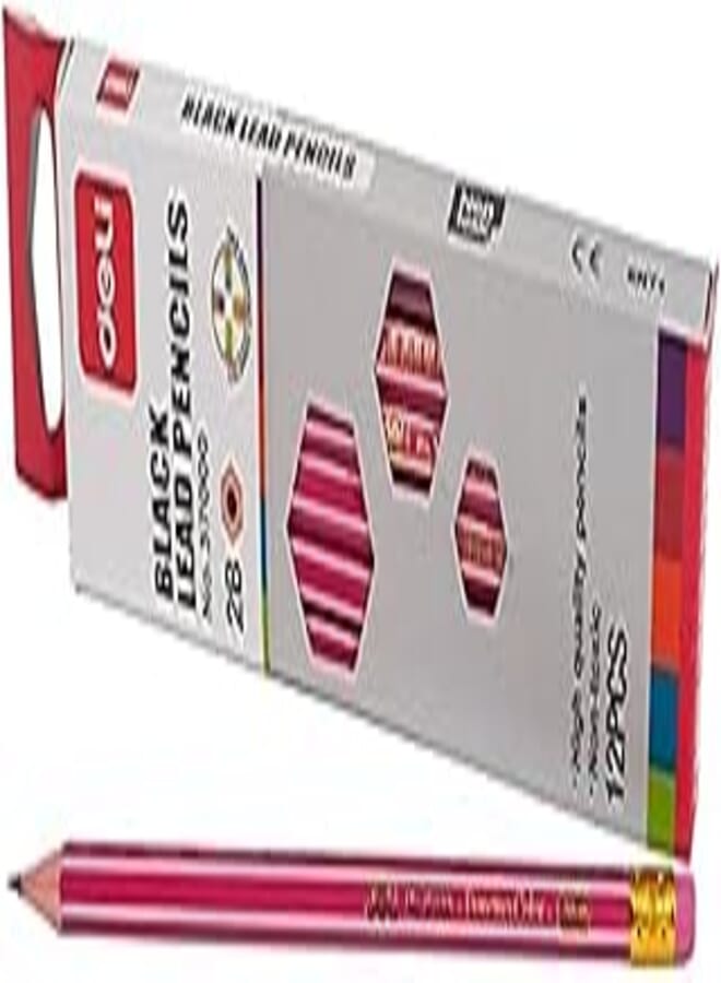 Deli wooden 37000 2b with eraser pack of 12)