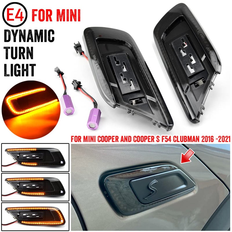 2pcs Dynamic Sequential LED Side Fender Marker Light Lamp Indicator Compatible with Mini Cooper F54 Clubman 2015-2021 - Image 2
