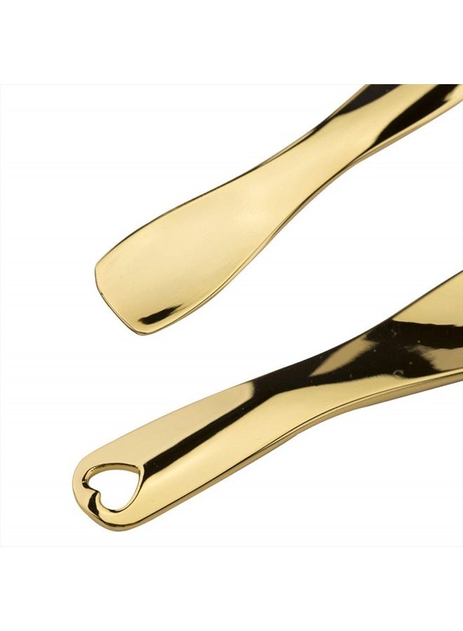 Teensery 3 Pcs Metal Cosmetic Spoon Spatulas Makeup Skin Care Facial Cream Mask Scoop Tool for Home Salon (Gold, Silver, Rose Gold) - Image 2