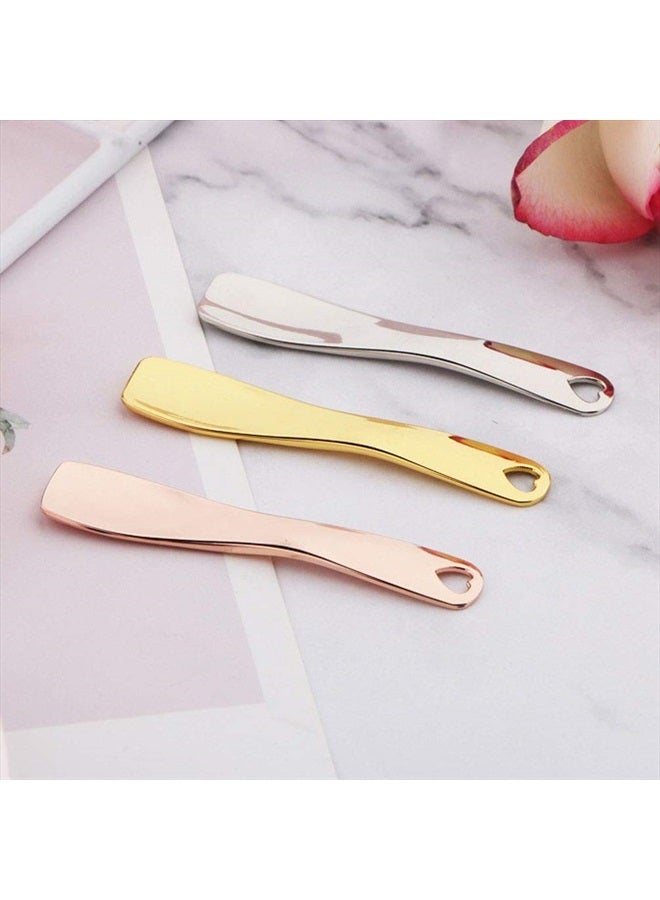 Teensery 3 Pcs Metal Cosmetic Spoon Spatulas Makeup Skin Care Facial Cream Mask Scoop Tool for Home Salon (Gold, Silver, Rose Gold) - Image 4