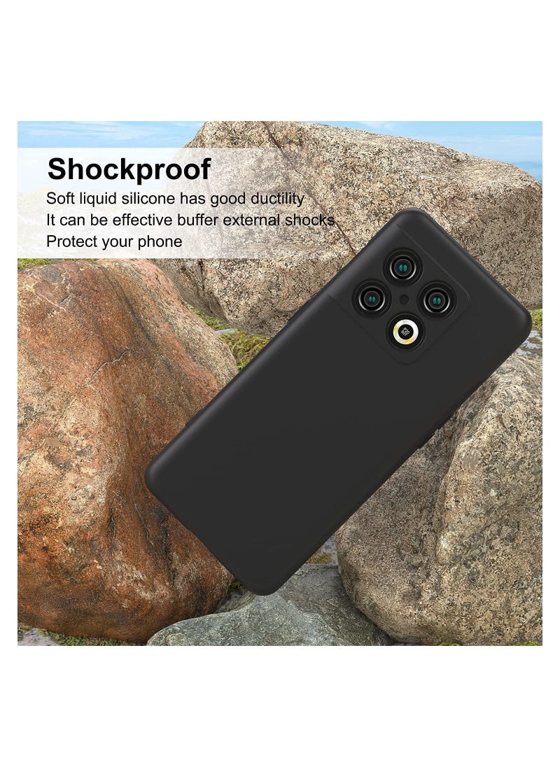 Silicone Case for Oneplus 10 Pro, soft touch Body Protective Case, Shockproof cover Black