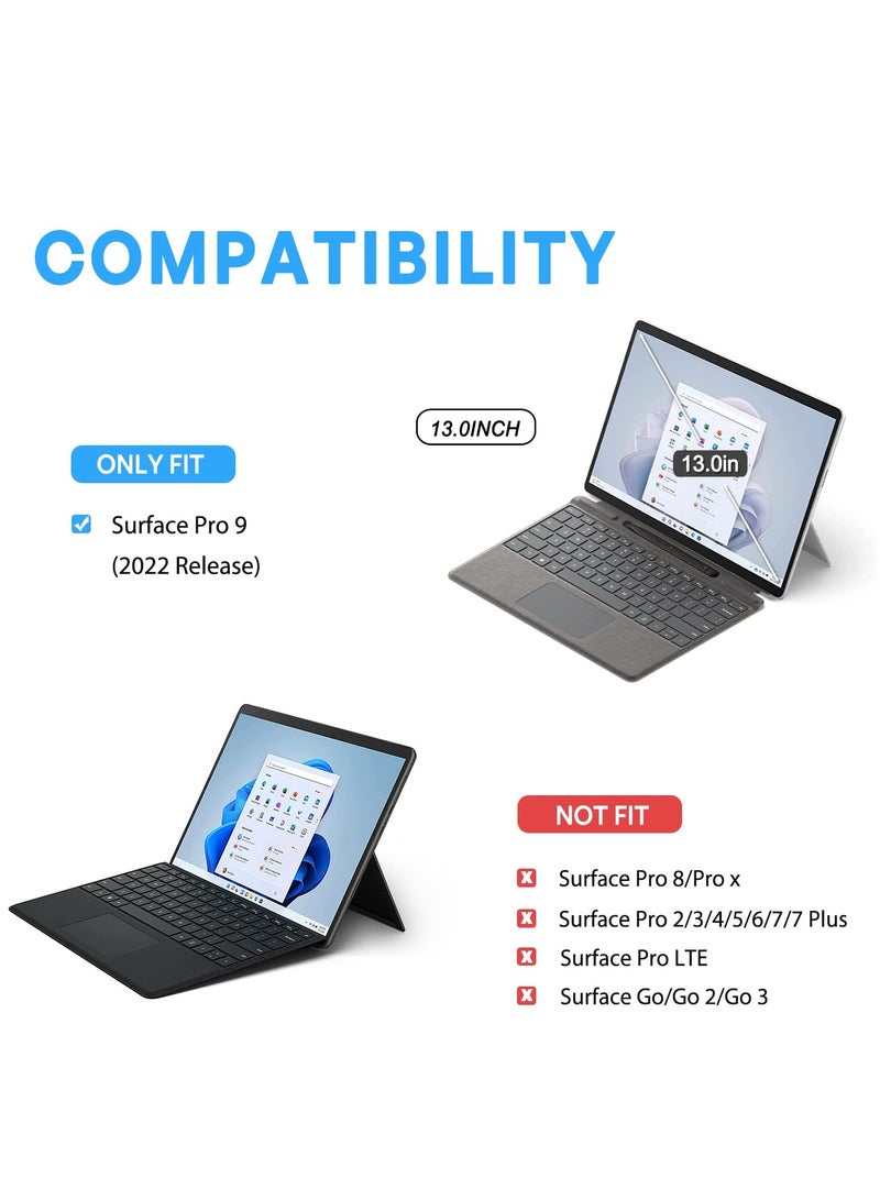 Procases Microsoft Surface Pro 9 13 Inch 2022 Rugged Case Shockproof Protective Hard Case Cover Built in Hand Strap Black - Image 2