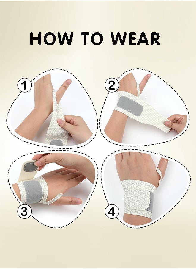 Lemon 2 PCS Ultra Thin Wrist Brace for Carpal Tunnel, Elastic Wrist Wraps for Arthritis and Tendonitis, Wrist Straps Support, Pain Relief, Compression and Support for Fitness Enthusiasts (Skin Tone)  - Image 3