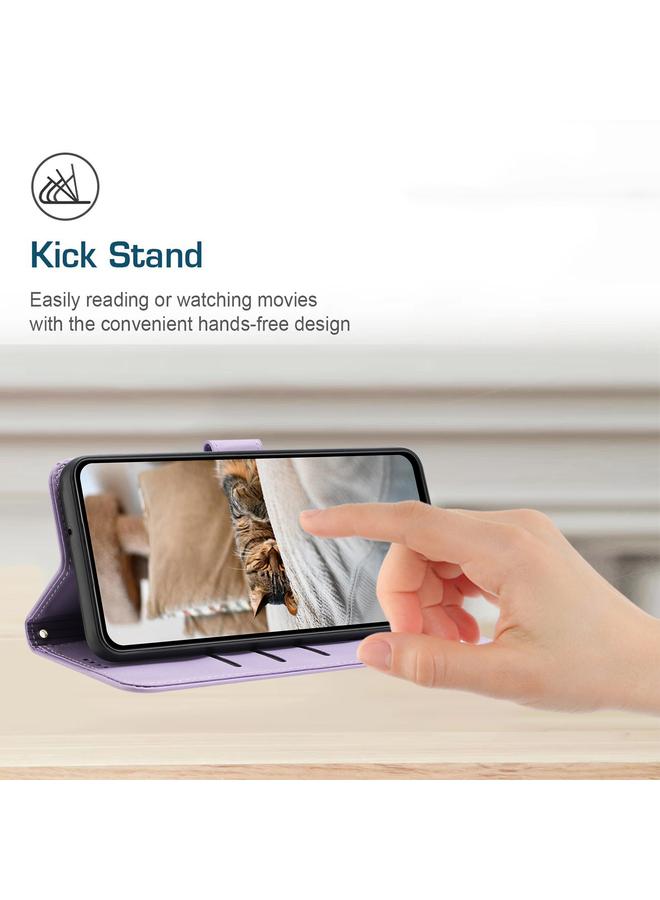 S-TOP Case For OPPO A78 4G Embossed Kitten Phone Leather Case with Lanyard - Image 5