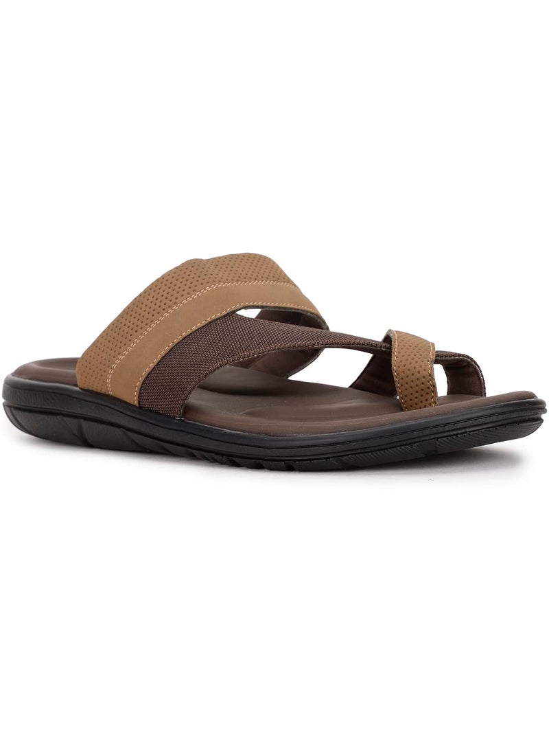 Bata Volder Toe Ring Men's Tan Sandals - 9 UK (8713240) - Image 1