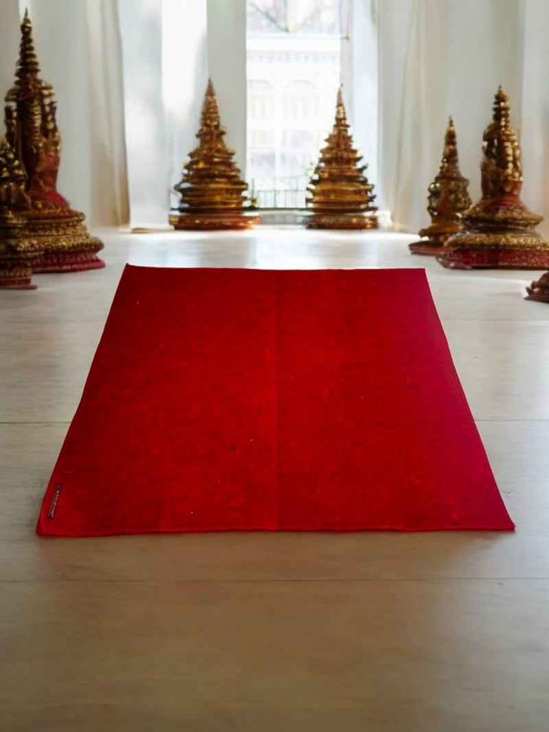 Achleshwar Premium Woolen Aasan | Meditation & Prayer Mat | Soft Comfortable Rectangular Sitting Mat | Red | 24 x 30 Inch - Image 2
