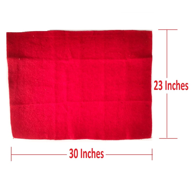 Achleshwar Premium Woolen Aasan | Meditation & Prayer Mat | Soft Comfortable Rectangular Sitting Mat | Red | 24 x 30 Inch - Image 3