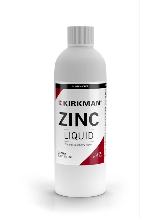 Kirkman – Zinc Liquid - New Formulation –– 16 oz –– Flavored with Natural Raspberry –– Free of Common Allergens - Image 1
