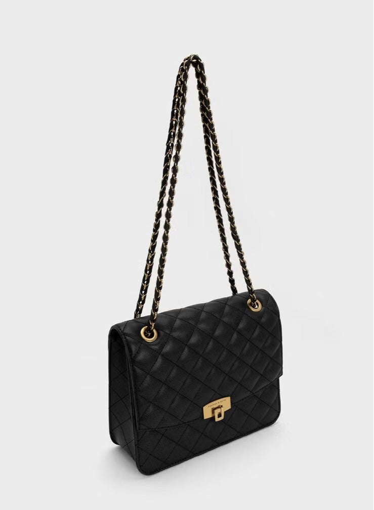 Charles & Keith Charles & Keith Quilted Chain Strap Bag & Shoulder Bag  - Image 3